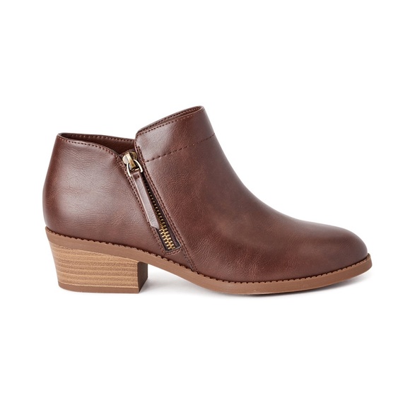 Brown Memory Foam Women’s Ankle Zipper Bootie New - Picture 4 of 7